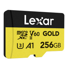 Atminties Kortelė - Lexar Gold microSDXC 256GB 280 MB / s Skaitymas, 180 MB / s Rašymas Atminties Kortelė - Lexar Gold microSDXC 256GB 280 MB / s Skaitymas, 180 MB / s Rašymas