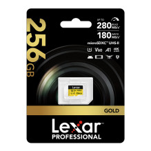 Atminties Kortelė - Lexar Gold microSDXC 256GB 280 MB / s Skaitymas, 180 MB / s Rašymas Atminties Kortelė - Lexar Gold microSDXC 256GB 280 MB / s Skaitymas, 180 MB / s Rašymas