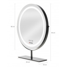 Makiažo veidrodis - Humanas HS-HM Scarlet 360º Sukimas, LED Apšvietimas, 3 Spalvų Temperatūros - Juodas Makiažo veidrodis - Humanas HS-HM Scarlet 360º Sukimas, LED Apšvietimas, 3 Spalvų Temperatūros - Juodas