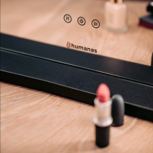 Veidrodėlis - Humanas HS-HM02 LED Apšvietimas, Reguliuojamas Ryškumas, USB Prievadas, Juodas Veidrodėlis - Humanas HS-HM02 LED Apšvietimas, Reguliuojamas Ryškumas, USB Prievadas, Juodas