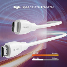 HDMI Kabelis - UNITEK HDMI 2.1 8K HDR 48 Gbit / s 1.5m Balta