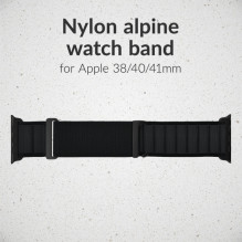 Mobilize Nylon Watch Band - Alpine - Black Connector - for Apple 38 / 40 / 41mm - Black Mobilize Nylon Watch Band - Alpine - Black Connector - for Apple 38 / 40 / 41mm - Black