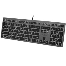 Klaviatūra - A4Tech FSTYLER FX60H USB QWERTY Apšviesta Ergonomiška Juoda, Pilka Klaviatūra - A4Tech FSTYLER FX60H USB QWERTY Apšviesta Ergonomiška Juoda, Pilka