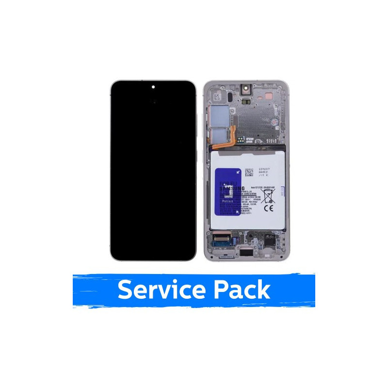 Ekranas skirtas Samsung S921 S24 su rėmeliu / Amber Yellow / (Service Pack) +INCLUDING BATTERY