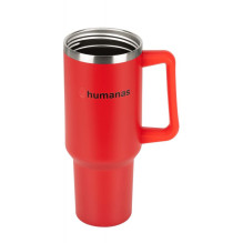 Termosas - Humanas Viva 1200 ml, Nepralaidus, Šiaudelis / Antgalis, Raudona