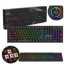 Klaviatūra - SAVIO STYX Mechaninė Outemu Brown Hot Swap RGB Klaviatūra - SAVIO STYX Mechaninė Outemu Brown Hot Swap RGB