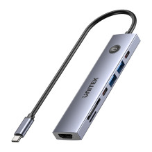 USB Hub - UNITEK 7-in-1 USB-C Hublis 100W PD, HDMI, 2x USB-A, 2x USB-C, Kortelių skaitytuvas USB Hub - UNITEK 7-in-1 USB-C Hublis 100W PD, HDMI, 2x USB-A, 2x USB-C, Kortelių skaitytuvas