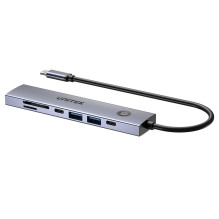 USB Hub - UNITEK 7-in-1 USB-C Hublis 100W PD, HDMI, 2x USB-A, 2x USB-C, Kortelių skaitytuvas USB Hub - UNITEK 7-in-1 USB-C Hublis 100W PD, HDMI, 2x USB-A, 2x USB-C, Kortelių skaitytuvas