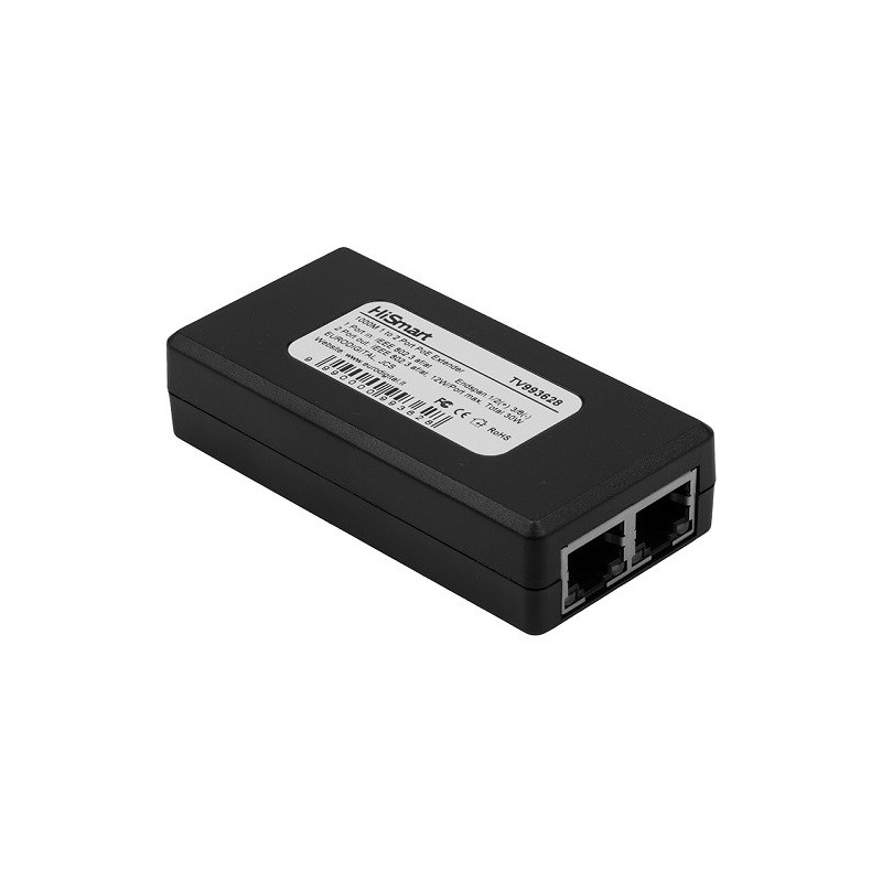 Tinklo Įranga - Papildomas Skaitmeninis PoE 10 / 100 / 1000M Pailgintuvas 15.4W / 30W, 100m, Juodas