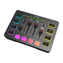 Garso Maišytuvas - Fifine SC3W 4-Kanalo XLR Maišytuvas Su 48V Phantom Energija, RGB Juodas Garso Maišytuvas - Fifine SC3W 4-Kanalo XLR Maišytuvas Su 48V Phantom Energija, RGB Juodas