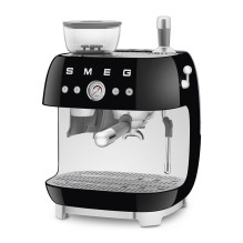 Coffee Machine - SMEG EGF03BLEU Manual Espresso with Grinder, Dual Thermoblocks, Black
