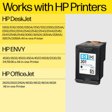 Rašalo kasetė - HP 301 CH561EE originali juoda 3 ml