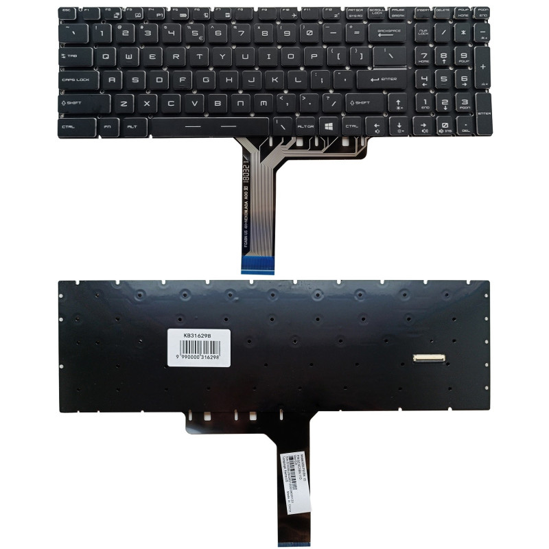 Nešiojamo kompiuterio klaviatūra - MSI GE63 GE73 GS63 GS73 Pakeitimo RGB Apšviesta JAV Išdėstymas