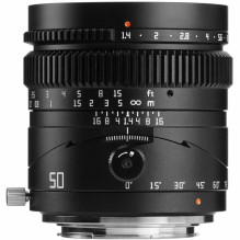 Kameros objektyvas - TTArtisan Tilt 50mm 1.4 L (TTArtisan, Tilt 50mm f / 1.4, full-frame)