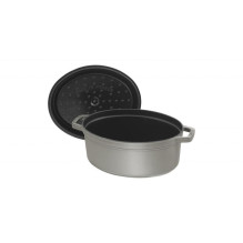 Keptuvė / kepimo indas - Staub Roaster La Cocotte 27cm ovalus pilkas (Zwilling, 40500-276-0) Keptuvė / kepimo indas - Staub Roaster La Cocotte 27cm ovalus pilkas (Zwilling, 40500-276-0)