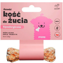 AZANKI Hipoalerginis elnio odos kaulas su triušiu ir probiotikais šuniukams - šunų skanėstas - 10 cm