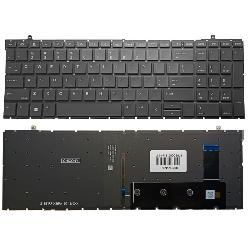 Klaviatūra - HP Elitebook 860 G9, 865 G9, 860 G10, 865 G10 Apšviesta JAV
