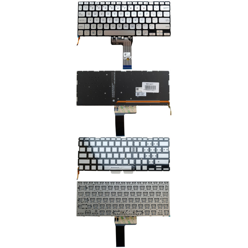 Klaviatūra - ASUS X409 A412 R423 Apšviesta JAV Išdėstymas Sidabrinė