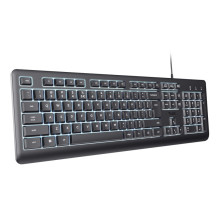 Klaviatūra - Trust Primo USB QWERTY klaviatūra su 104 klavišais reguliuojamas apšvietimas juoda