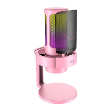Mikrofonas - Fifine A8P USB kondensatorinis RGB, pop filtrai, garso reguliavimas, rožinis Mikrofonas - Fifine A8P USB kondensatorinis RGB, pop filtrai, garso reguliavimas, rožinis