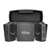 Belaidė mikrofono sistema - Fifine M9 Wireless Lavalier Set, 2 siųstuvai, 50m nuotolis, juoda Belaidė mikrofono sistema - Fifine M9 Wireless Lavalier Set, 2 siųstuvai, 50m nuotolis, juoda