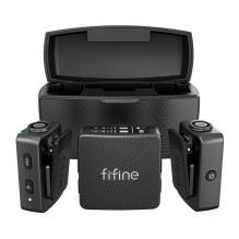 Belaidė mikrofono sistema - Fifine M9 Wireless Lavalier Set, 2 siųstuvai, 50m nuotolis, juoda Belaidė mikrofono sistema - Fifine M9 Wireless Lavalier Set, 2 siųstuvai, 50m nuotolis, juoda