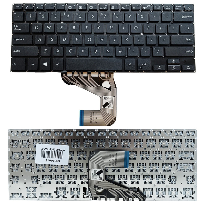 Nešiojamojo kompiuterio klaviatūra - ASUS S406U X406U V406U Y406U US išdėstymas Juoda