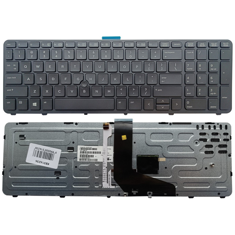 Nešiojamojo kompiuterio klaviatūra - HP ZBook 15 G1 / G2 Apšviestas Trackpoint US