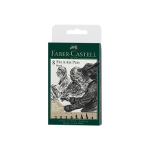 Piešimo Rašiklis - Faber Castell Pitt Artist Pen Set 8 Pcs Black Ink Piešimo Rašiklis - Faber Castell Pitt Artist Pen Set 8 Pcs Black Ink