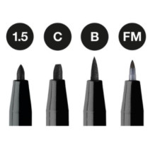 Meno reikmenys - Faber Castell Pitt Artist Pen Set, Juodas rašalas, 4 vnt Meno reikmenys - Faber Castell Pitt Artist Pen Set, Juodas rašalas, 4 vnt