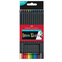 Meno reikmenys - Faber Castell FC-116412 Spalvoti Pieštukai, Minkštas Šerdys, 12 Vnt, Juoda Meno reikmenys - Faber Castell FC-116412 Spalvoti Pieštukai, Minkštas Šerdys, 12 Vnt, Juoda