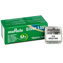 Baterija - Murata 319 SR527SW Sidabro Oksidas 1.55V 2.7mm x 5.8mm 10 vnt. Baterija - Murata 319 SR527SW Sidabro Oksidas 1.55V 2.7mm x 5.8mm 10 vnt.