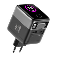 Maitinimo įkroviklis - Newell GaN 70 W TFT įkroviklis USB-C, USB-A, integruotas laidas Maitinimo įkroviklis - Newell GaN 70 W TFT įkroviklis USB-C, USB-A, integruotas laidas