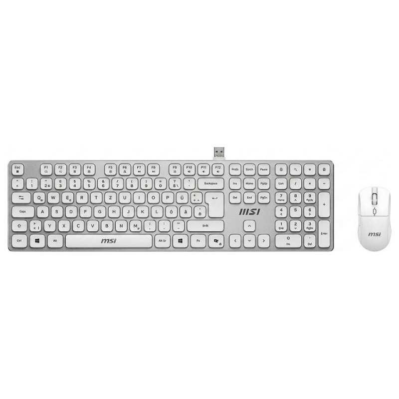 MSI FORGE K210 Combo White DE belaidė klaviatūra ir pelė