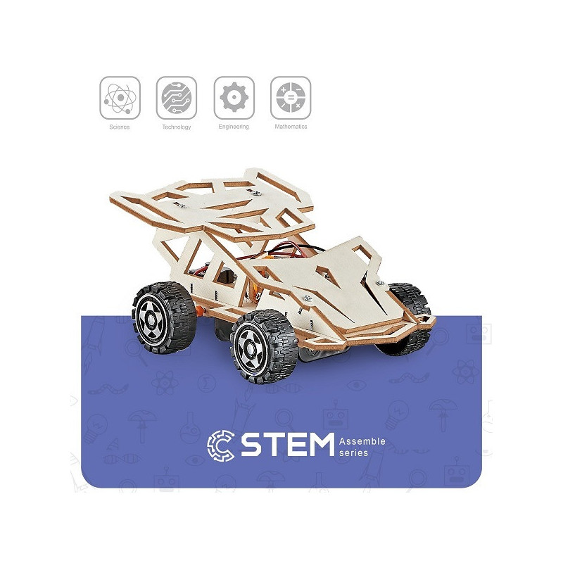 Švietimo Žaislas - Extra Digital Four-Wheel Drive Racing Car DIY Kit Nuo 6 iki 8 metų