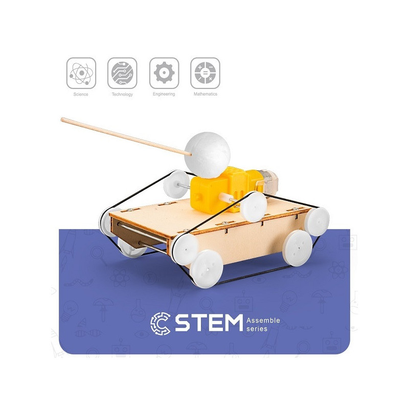 Mokomasis Žaislas - Extra Digital Wooden Assembly Kit Motorized Tank Nuo 5 metų