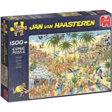 Jumbo - Jan Van Haasteren Die Oase 1500 dalių dėlionė, spalvota Jumbo - Jan Van Haasteren Die Oase 1500 dalių dėlionė, spalvota
