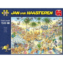 Jumbo - Jan Van Haasteren Die Oase 1500 dalių dėlionė, spalvota Jumbo - Jan Van Haasteren Die Oase 1500 dalių dėlionė, spalvota