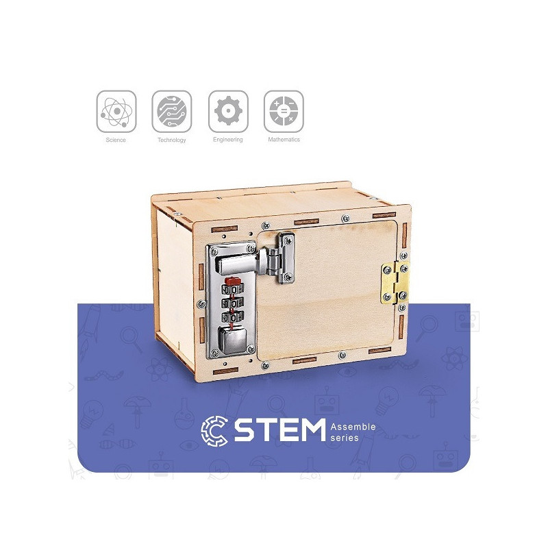 Švietimo Žaislas - Extra Digital Wooden Assembly Kit Mechanical Lockbox, 6+ Years
