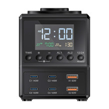 Įkrovimo Žadintuvas - Blitzwolf BW-FW10 240W, 6 USB prievadai, LED Ekranas Įkrovimo Žadintuvas - Blitzwolf BW-FW10 240W, 6 USB prievadai, LED Ekranas