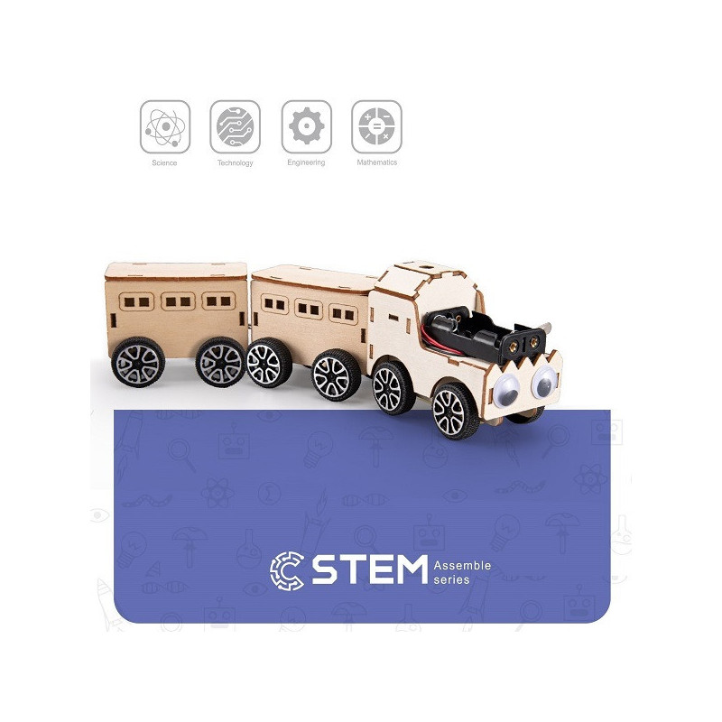 Mokomasis Žaislas - Papildomas Skaitmeninis Medinis Surinkimo Rinkinys Traukinys, DIY Modelis, Nuo 5 metų