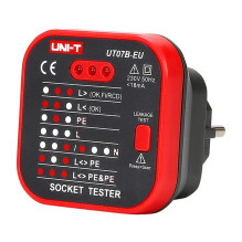 Elektros testeris - UNI-T UT07B-EU Maitinimo lizdo testeris, 30 mA nuotėkio srovė, 230 V