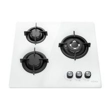 Namų ir virtuvės prietaisas - ISEASY MGBG-603 Dujinė viryklė 3 degikliai 3,3 kW, 2,7 kW, 1,75 kW Balta