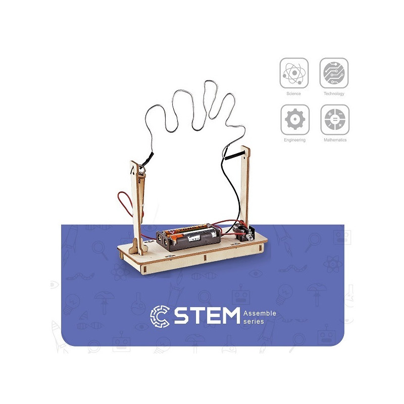 Švietimo Žaislas - Extra Digital Wooden Assembly Kit Crossfire 3D Buzz Wire Game, 8+
