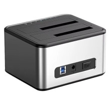 Dvigubos dokavimo stotelės - Papildoma skaitmeninė dviguba SSD / HDD dokas, 20TB palaikymas, USB-B