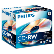 1x10 Philips CD-RW 80Min 700MB 4-12x JC