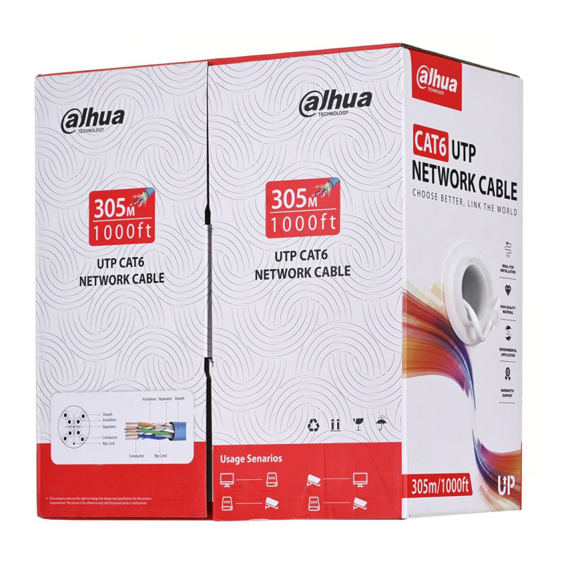 Dahua Technology PFM920I-6UN-C-V2 networking cable White 305 m Cat6 U / UTP (UTP)