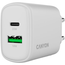 CANYON charger OnCharge 200 20W 1xPD 1xQC EU White CANYON charger OnCharge 200 20W 1xPD 1xQC EU White