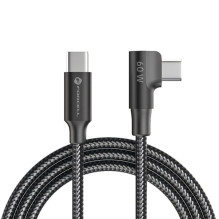 Forcell Cable USB C to USB C Forcell F-Energy QC4.0 PD 5A 100W Cafule 90° 2 m CC-1Deg black Forcell Cable USB C to USB C Forcell F-Energy QC4.0 PD 5A 100W Cafule 90° 2 m CC-1Deg black