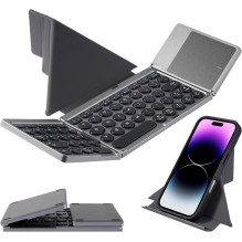 Riff KF86 Universal Folding Bluetooth Keyboard with Touchpad + Front Stand for Windows / Android / iOS / Mac OS / Smart Riff KF86 Universal Folding Bluetooth Keyboard with Touchpad + Front Stand for Windows / Android / iOS / Mac OS / Smart